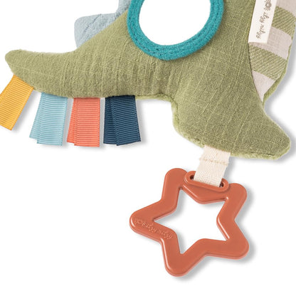 Itzy Ritzy Bitzy Traveler Car Seat & Stroller Toy for Babies – Developmental Sensory Toy Features Crinkle & Rattle Sounds & Multiple Textures –Hanging Travel Toy for On-the-Go Entertainment (Dinosaur)