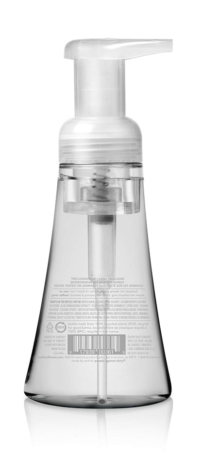 method Foaming Hand Soap, Biodegradable Formula with Foaming Soap Dispenser Made of 100% Recycled Plastic, Sweet Water Scent, 300 ml Soap Pump Bottles, 6 Pack Method