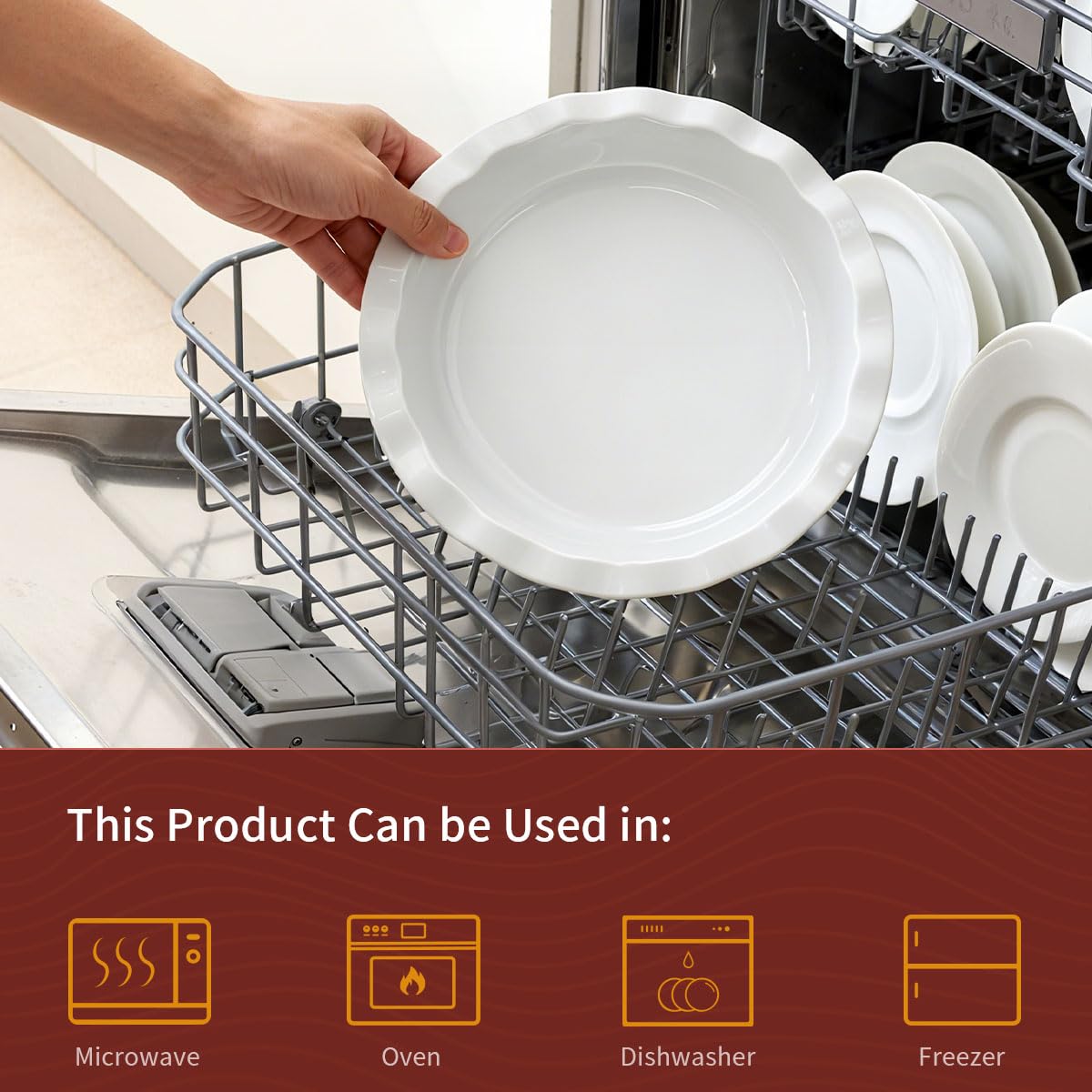 WishDeco Ceramic Pie Pan for Baking 23cm / 9inch Capacity 1500ml / 50oz 🍁 All In One Marketplace Canada