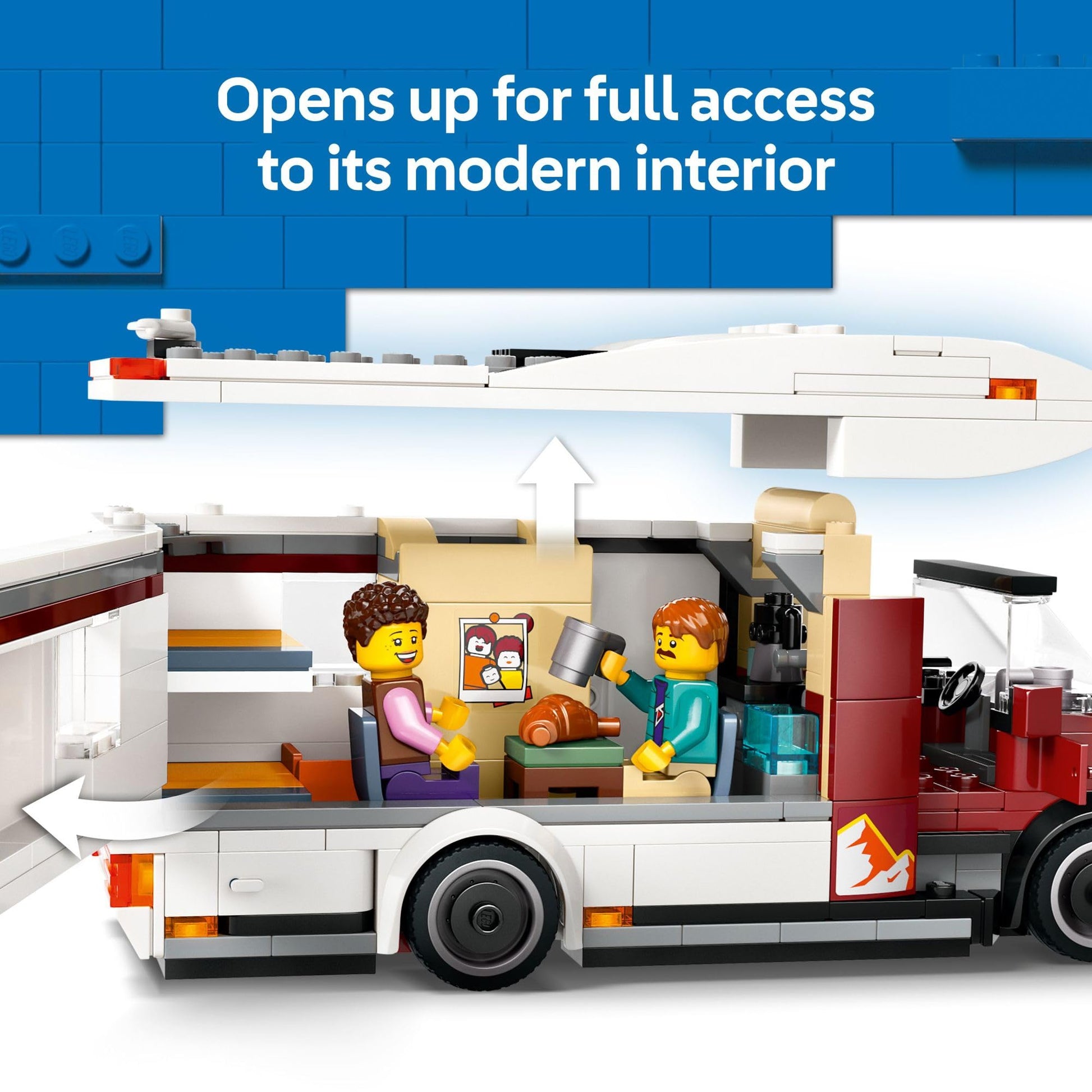 LEGO City Holiday Adventure Camper Van Building Toy Set - Vacation Toy for Kids, Boys and Girls, Ages 6+ - Includes 3 Minifigures and Accessories - Gift Idea for Birthdays and Holidays - 60454