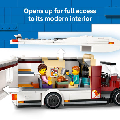 LEGO City Holiday Adventure Camper Van Building Toy Set - Vacation Toy for Kids, Boys and Girls, Ages 6+ - Includes 3 Minifigures and Accessories - Gift Idea for Birthdays and Holidays - 60454