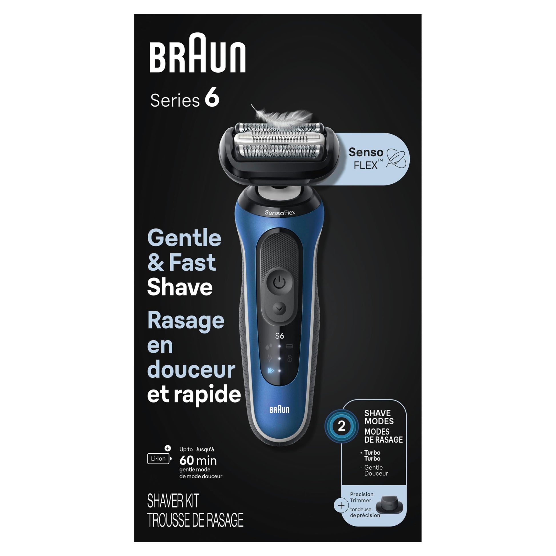 Braun Electric Razor for Men Series 6, Beard Shaver, Electric Shaver, GentleFlex, SkinGentle Foil, with Precision Trimmer, S6 6120s, 1 item 🍁 All In One Marketplace Canada Braun