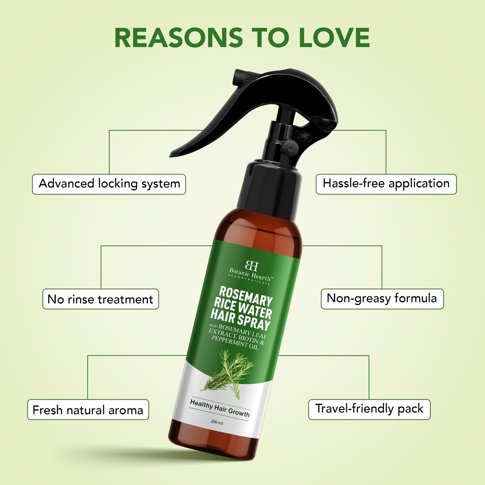 Botanic Hearth Rosemary Rice Water Leave In Conditioner Spray with Scalp Serum & Root Enhancer for Dry, Weak & Damaged Hair, Lightweight Hair Moisturizing Spray for All Hair Types, 6.8 fl oz