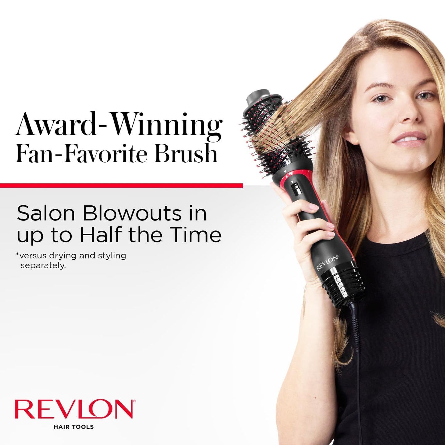 Revlon RVDR5298F One-Step Volumizer PLUS, Tourmaline Ionic Technology, Ionic Hair Dryer, Hot Air Brush, Less Frizz, 4 Heat/Speed Settings, Travel Friendly, Black - Available at All In One Marketplace Canada