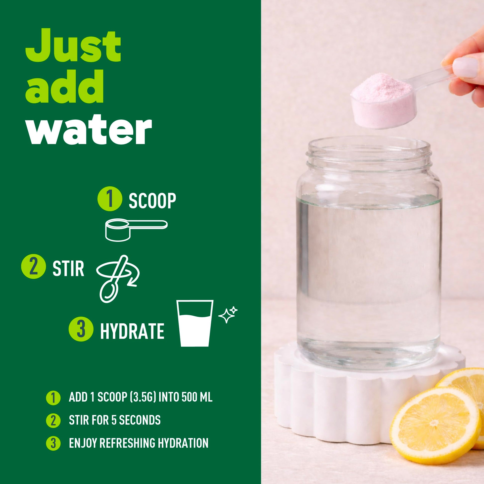 Organika Canadian-Made Electrolytes Powder with Vitamin C & Prebiotic Fibre - Sugar-Free Hydration Drink Mix - Pink Lemonade - 210 g - 60 servings