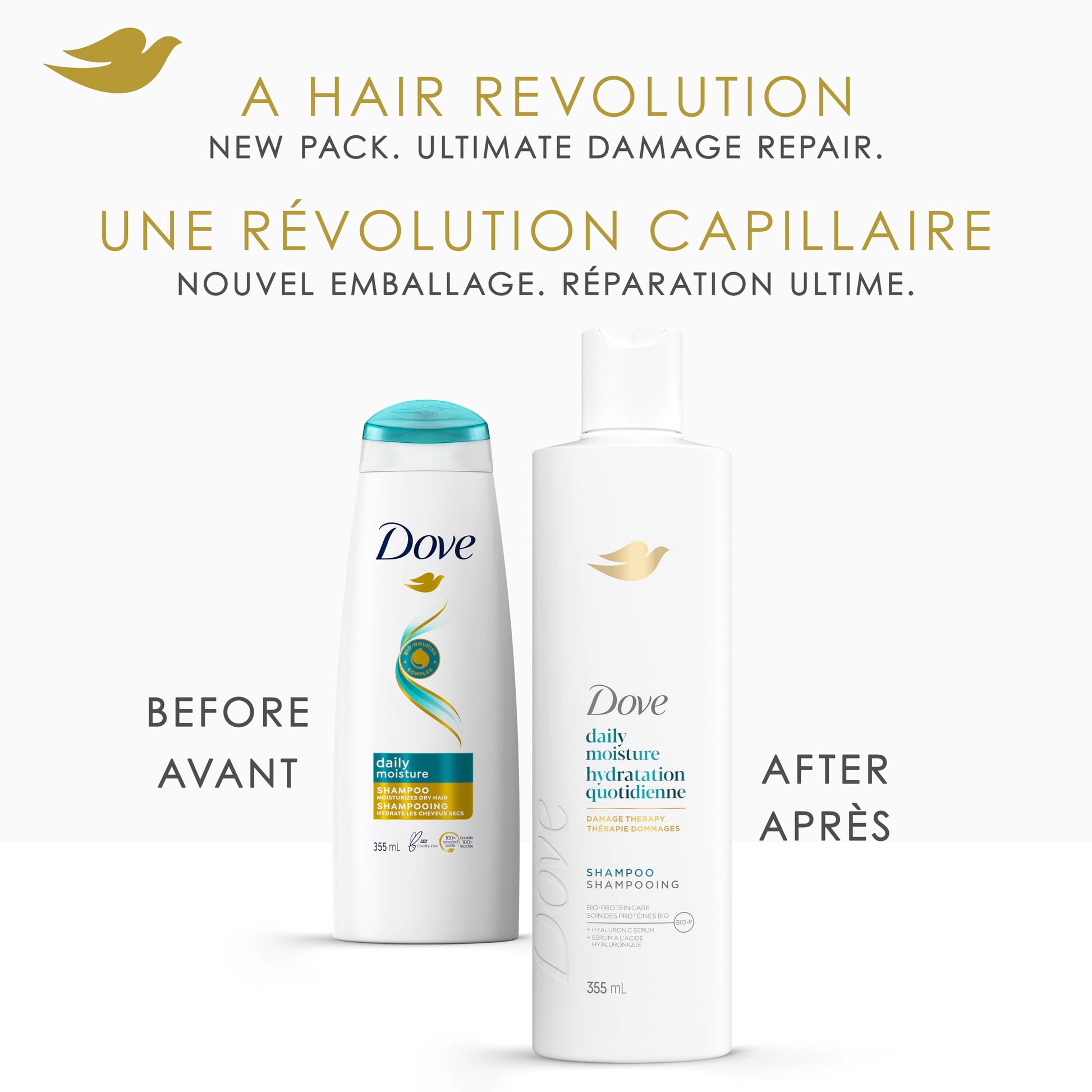 Dove Daily Moisture Damage Therapy Shampoo & Conditioner, 355mL, 4-Pack Dove