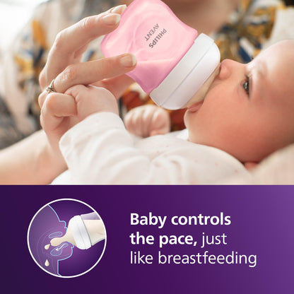 Philips Avent Natural Baby Bottles, Slow Flow, 4 oz, BPA-Free, 3-Pack