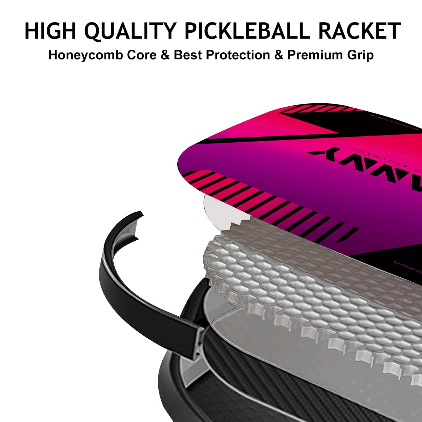 OLANNY Graphite Pickleball Paddles 4 Pack - Premium Rackets Fiber Face & Polymer Honeycomb Core Pickleball Set Includes 4 Pickleball Paddles + Balls+1 Bag (Gradient Pickleball Paddles)