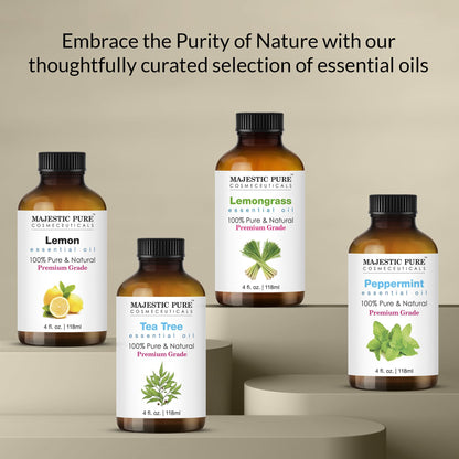 Majestic Pure Eucalyptus Essential Oil - Huge 118 ml - 100% Pure and Natural Oil for Soap Making Scent- Premium Grade with Glass Dropper