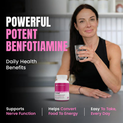 Nutrawave PURE *BONUS SIZE* 150 capsules HIGHEST POTENCY Benfotiamine Complex – 100mg, Thiamine B1 Supplement, Increased Energy, Nerve Support, All-Natural, Vegan, Gluten Free. 5-month supply - Available at All In One Marketplace Canada