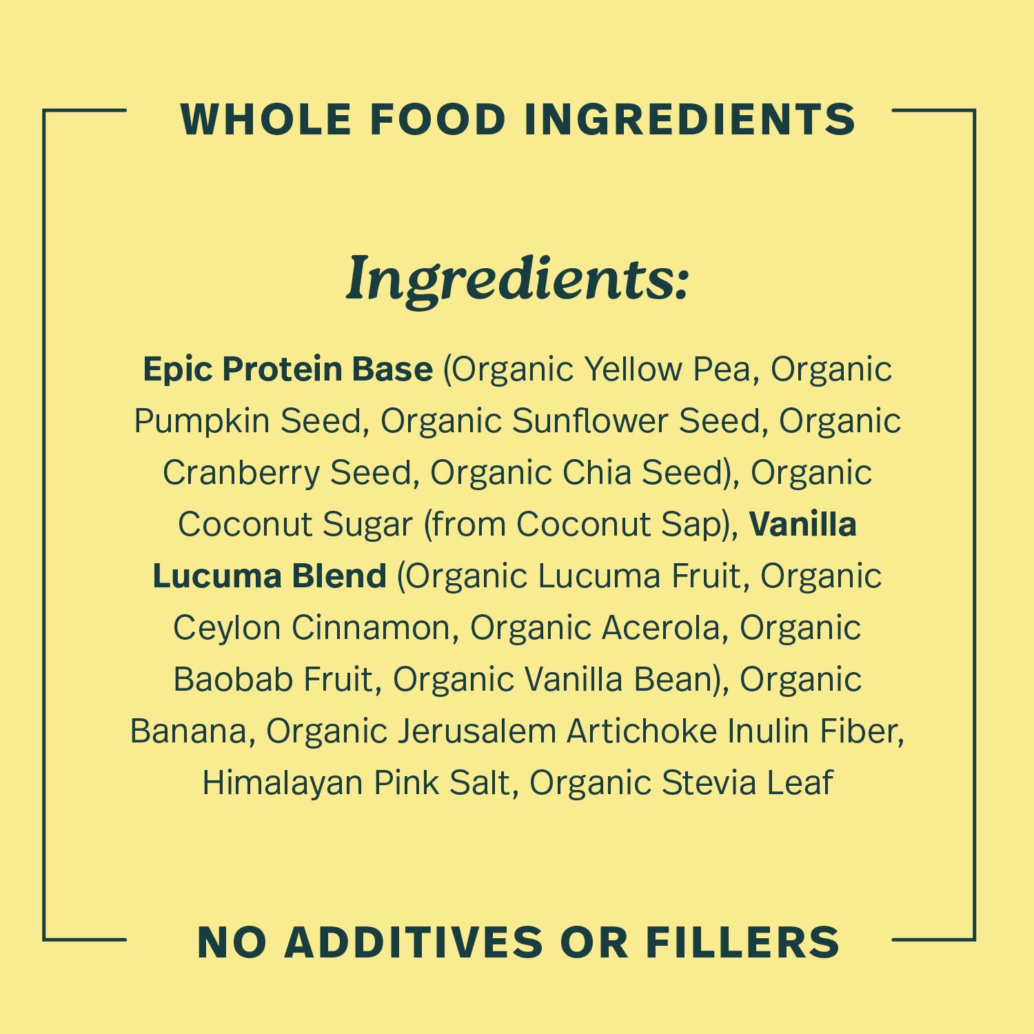Sprout Living Epic Protein Powder, Vanilla Lucuma Flavor, Organic Plant Protein, Gluten Free, No Additives, 19 Grams Clean Vegan Protein (1 pound,13 servings) Sprout Living