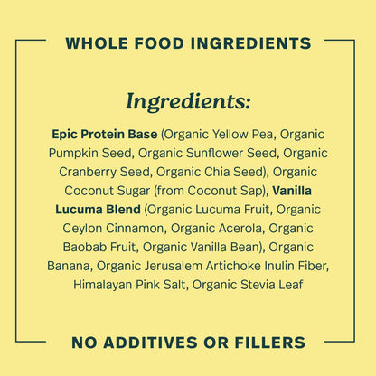 Sprout Living Epic Protein Powder, Vanilla Lucuma Flavor, Organic Plant Protein, Gluten Free, No Additives, 19 Grams Clean Vegan Protein (1 pound,13 servings) Sprout Living