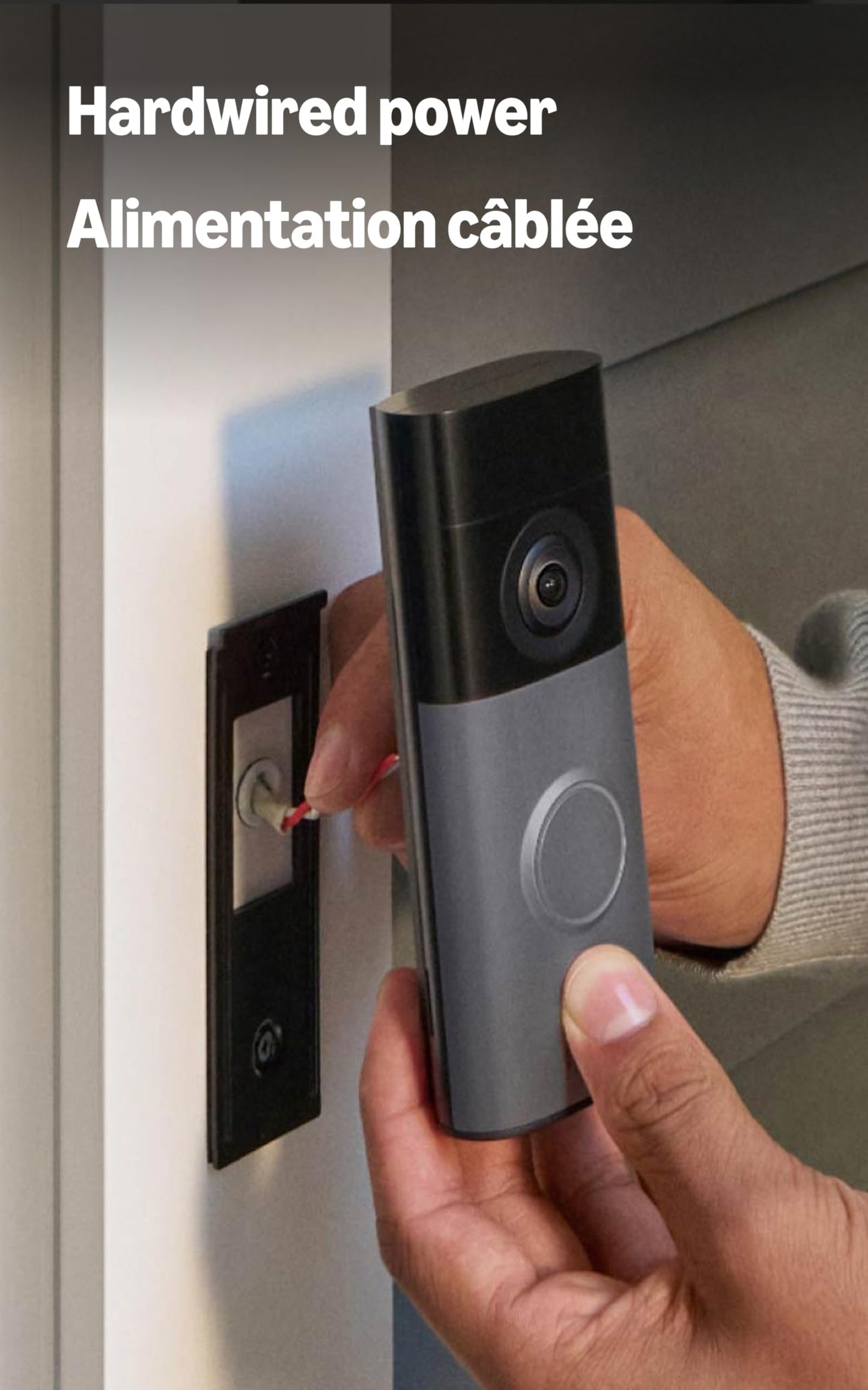 Ring Wired Doorbell (newest model), Wide-Angle Retinal 2K, up to 6x Enhanced Zoom, pair with Alexa+ or Ring Chime for in-home alerts, Speckled Gray