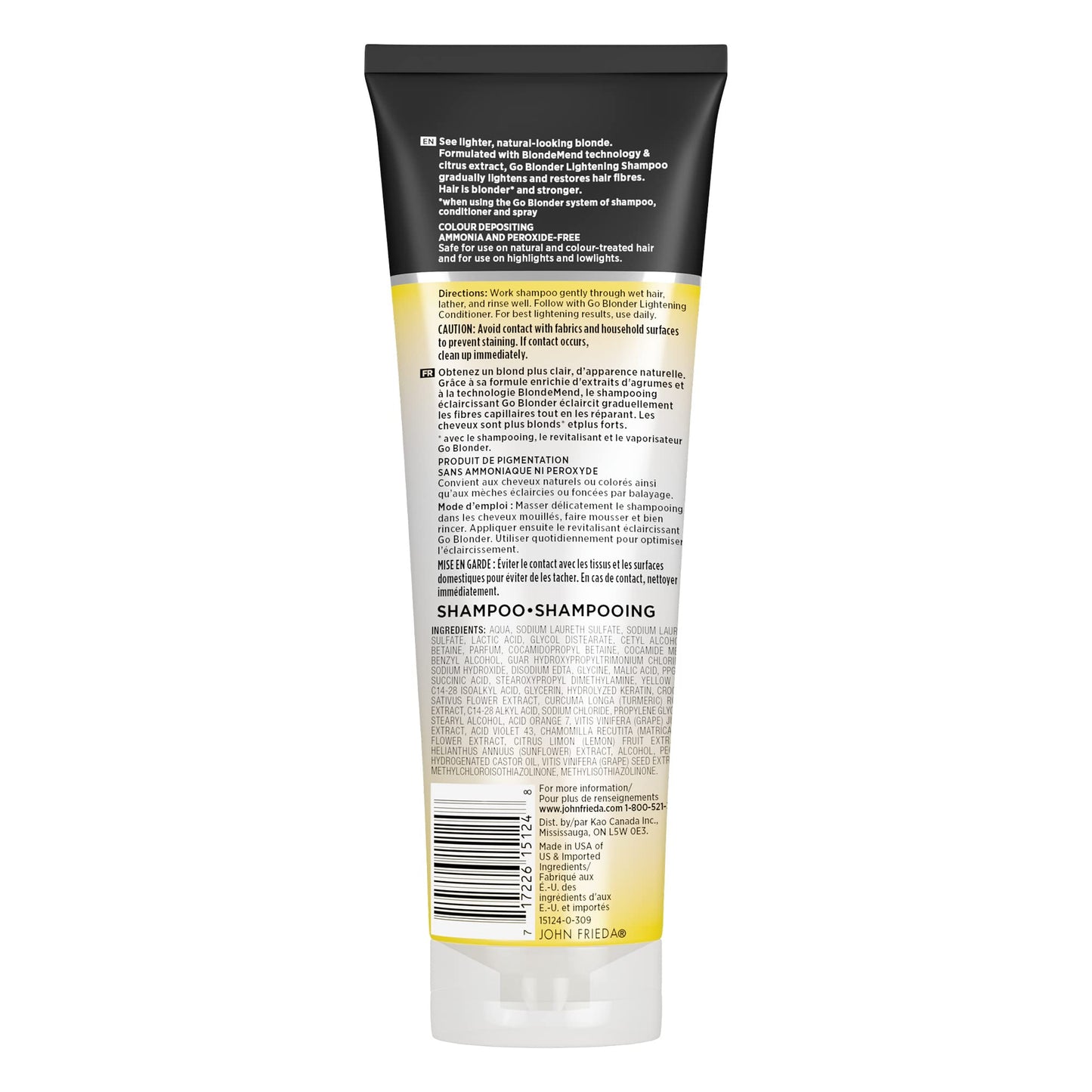John Frieda Go Blonder Duo for Blondes, Lightening Shampoo and Conditioner, Gradually lightens and brightens natural, colour-treated and highlighted blonde hair, peroxide and ammonia free. Packaging May Vary 🍁 All In One Marketplace Canada