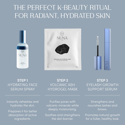 NUNA Eyelash Growth Support Serum 6ml – Eye Lash and Eyebrow Enhancing Serum for Women & Men with Biotin - Korean Multi Peptide & Natural Extracts – Promotes Fuller and Longer Lashes - 6 Month Supply - Available at All In One Marketplace Canada