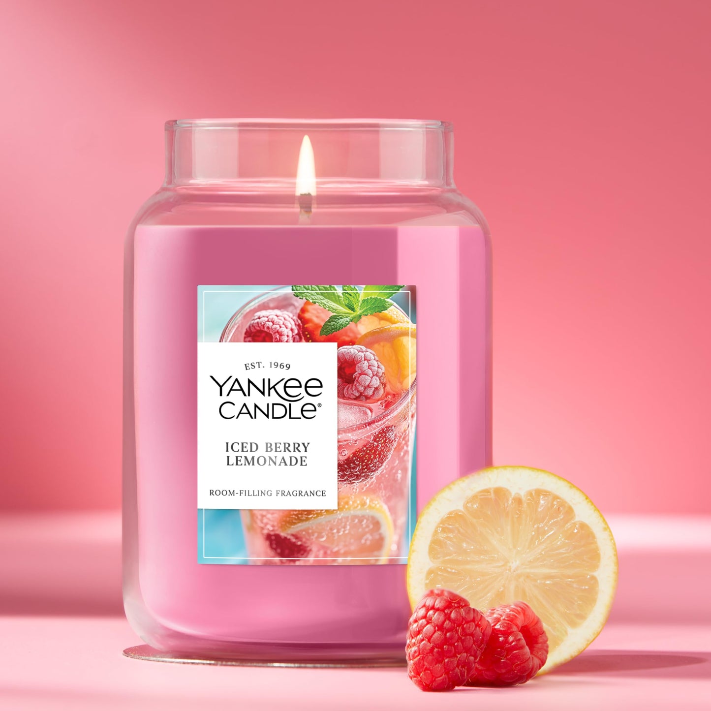 Yankee Candle Large Jar Scented Candle with up to 150 Hour Burn Time, Premium Plant Wax Blend for Cleaner Consistent Burn and Room Filling Fragrance, 22 oz, Iced Berry Lemonade 🍁 All In One Marketplace Canada
