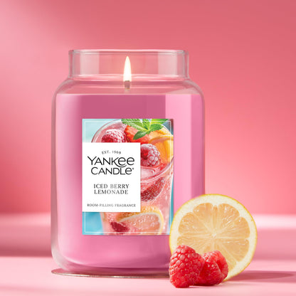 Yankee Candle Large Jar Scented Candle with up to 150 Hour Burn Time, Premium Plant Wax Blend for Cleaner Consistent Burn and Room Filling Fragrance, 22 oz, Iced Berry Lemonade 🍁 All In One Marketplace Canada
