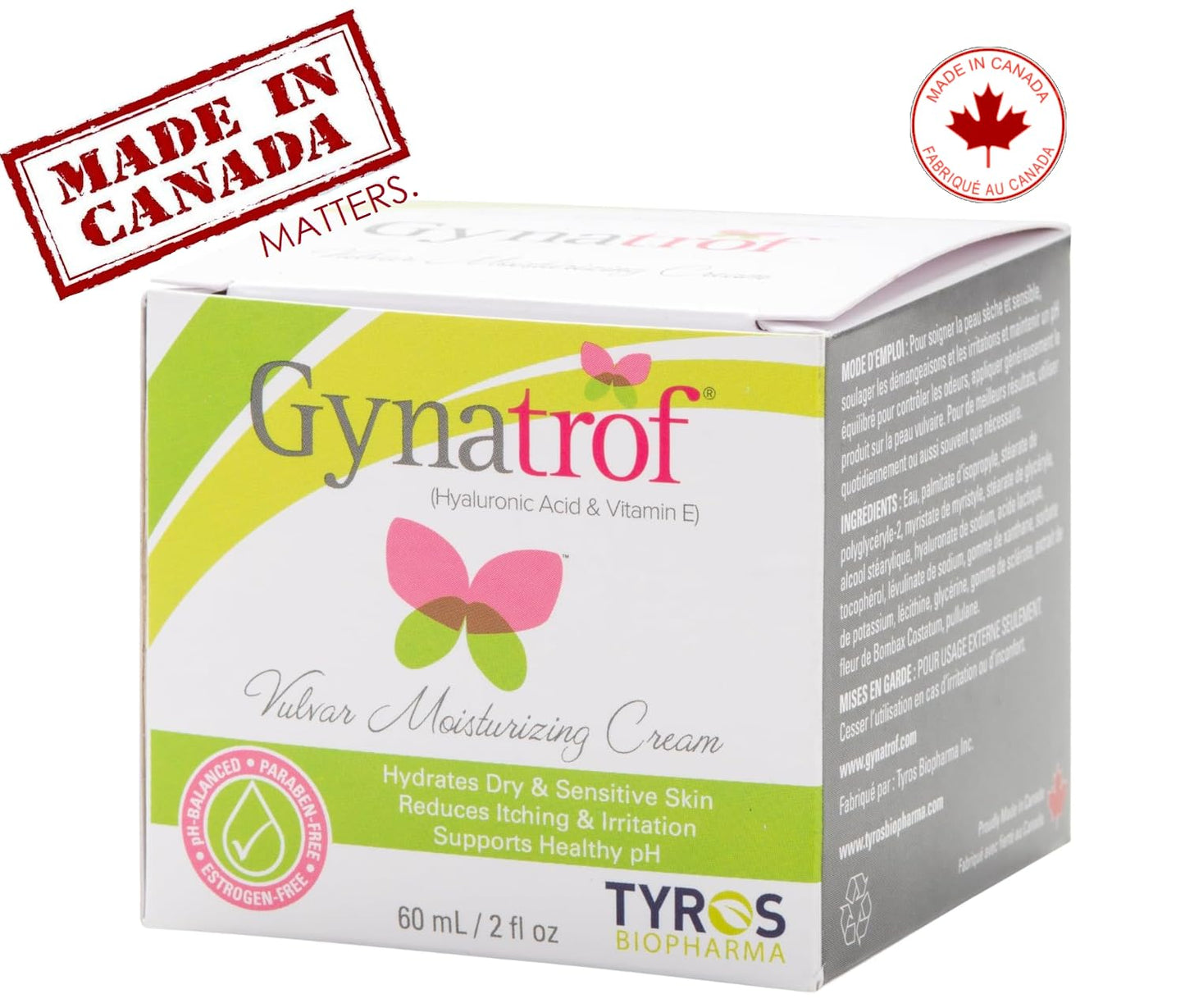 Gynatrof Vulva Moisture Cream - Hormone Free, Clinically Proven, OBGYN Recommended, All Natural Vulva Balm - Alleviates Dryness, Irritation, and Menopause Discomfort - Hyaluronic Acid & Vitamin E - Available at All In One Marketplace Canada