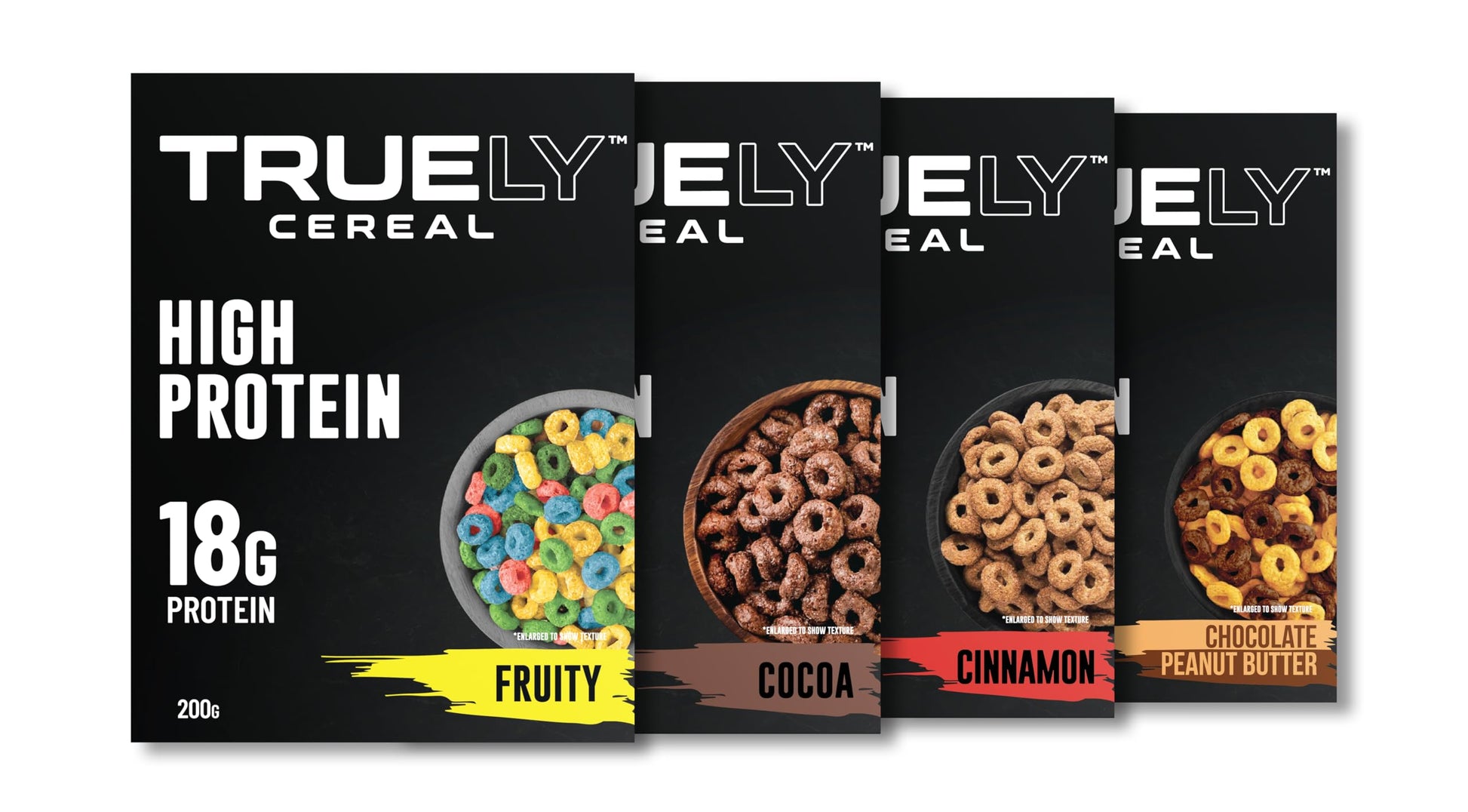 Truely High Protein Cereal Variety Pack, Pack of 4