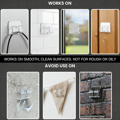 AFFAVON 40Pack Hooks for Outdoor String Lights,Heavy Duty Outdoor Light Clips, Self-Adhesive Weatherproof Wire Holders - Damage-Free Clear Hanging Clips for Christmas, Patio & Home Office 🍁 All In One Marketplace Canada