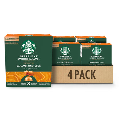 Starbucks Smooth Caramel Nespresso Vertuo Capsules – Blonde Roast with Buttery Caramel & Vanilla Notes, 32 Capsules (400g)