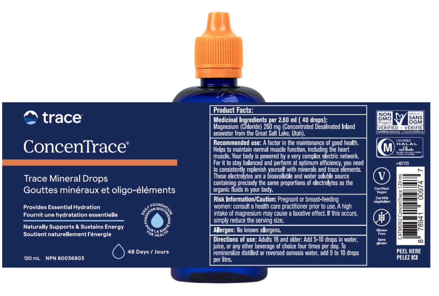 Trace Minerals ConcenTrace Drops | Ionic Liquid Magnesium, Chloride, Potassium | Full Spectrum Minerals | Low Sodium | Energy, Electrolytes, Hydration | 120 ML, 48 Day Supply Trace Minerals