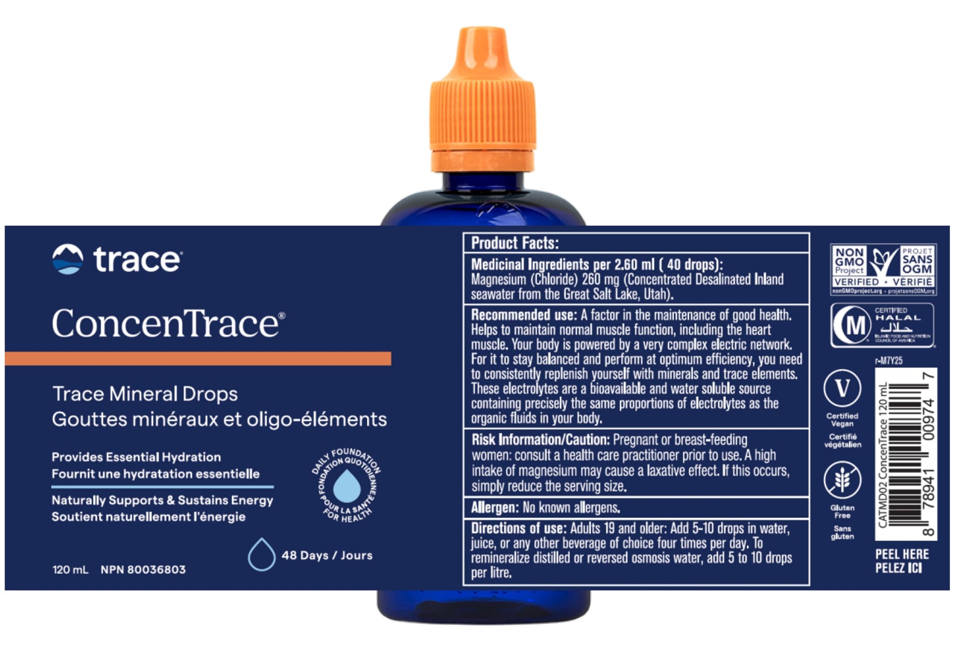 Trace Minerals ConcenTrace Drops | Ionic Liquid Magnesium, Chloride, Potassium | Full Spectrum Minerals | Low Sodium | Energy, Electrolytes, Hydration | 120 ML, 48 Day Supply Trace Minerals