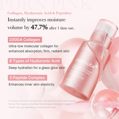 medicube PDRN Pink Collagen Exosome Shot Serum 7,500 PPM | Liquid Skin Booster | Exosome, Salmon DNA PDRN, Spicules | Uneven Skin Tone, Pore Care, Texture | Korean Skin Care 1.01 fl.oz - Available at All In One Marketplace Canada