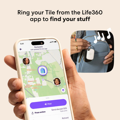 Life360 Tile Pro - Powerful Bluetooth Tracker, Key Finder and Item Locator for Keys Bags, and More. Both iOS and Android Compatible. Phone Finder. 4-Pack (Black/White)