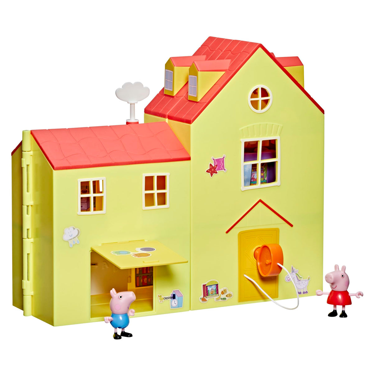 Peppa Pig Peppa's Big Family House Playset with 3 Figures, 11 Accessories, 2025 Version with Baby Evie, Preschool Toys for Girls and Boys 3 and Up