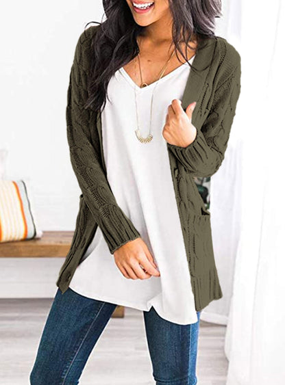 PRETTYGARDEN Women's Cable Knit Cardigan Sweaters Fall(Army Green,XL) 🍁 All In One Marketplace Canada