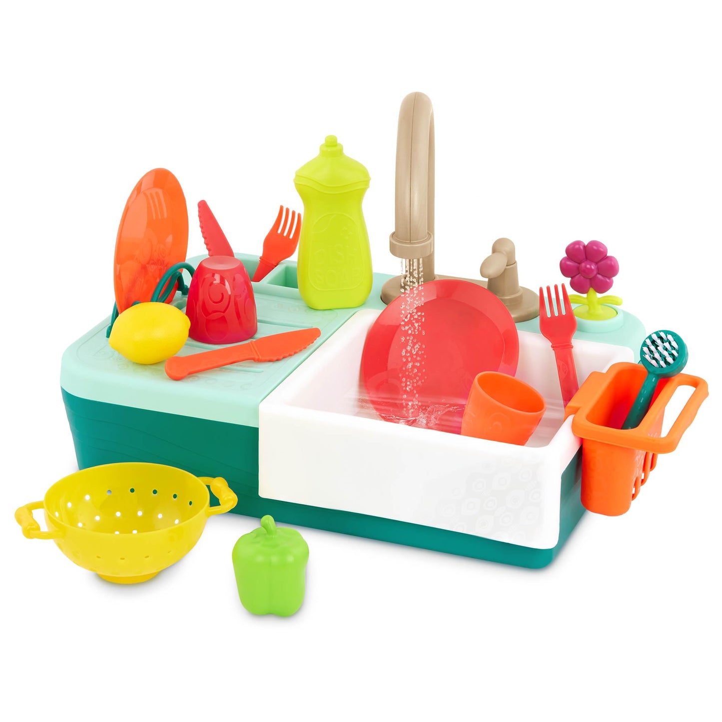 B. toys Play Sink, Splash-n-Scrub Sink with Running Water Faucet B. toys