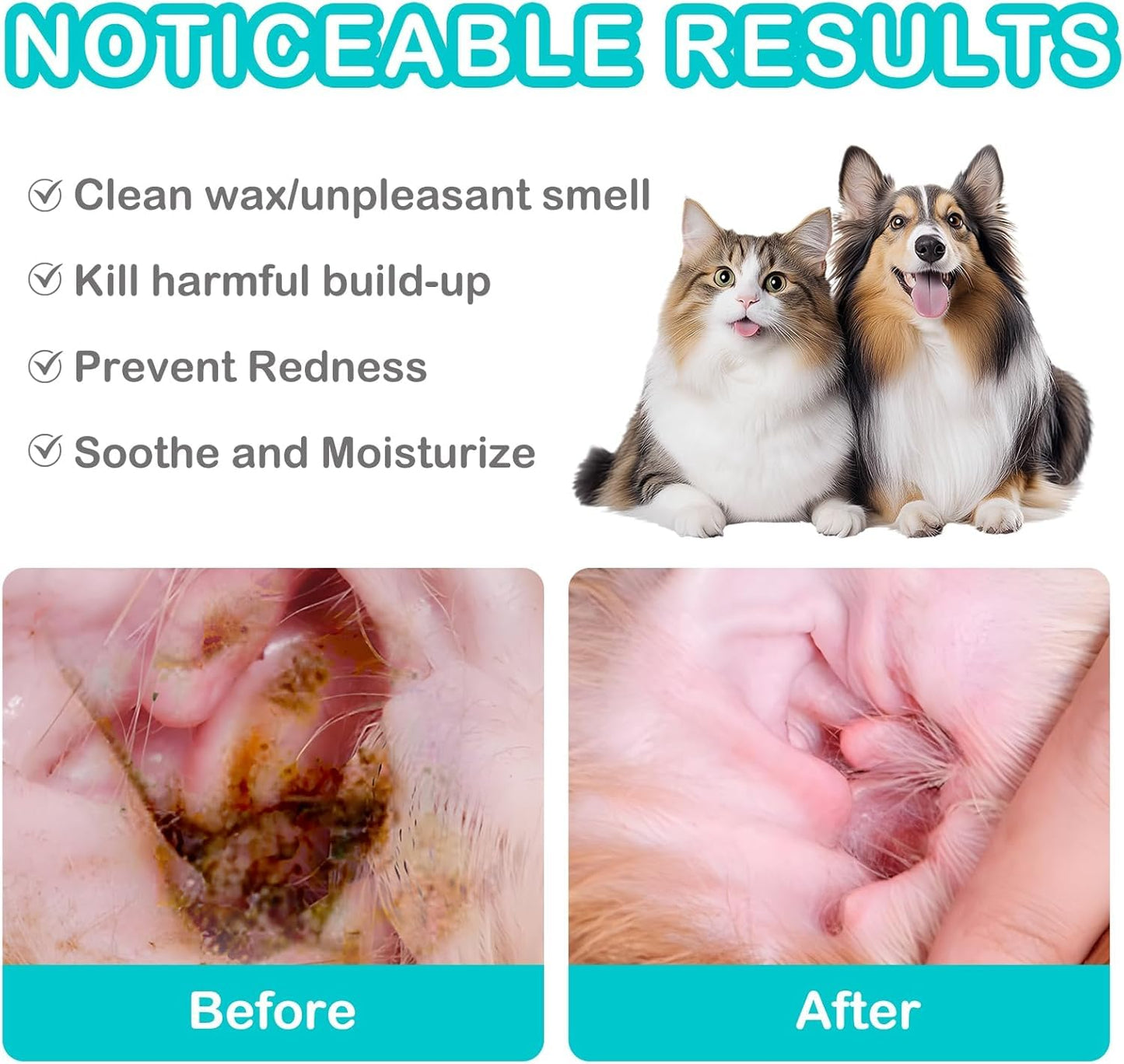 Kopmath Dog Ear Drops, Dog Ear Cleaner, Pet Ear Cleaning, Natural Solution for Dogs and Cats,60ml with Dropper - Available at All In One Marketplace Canada