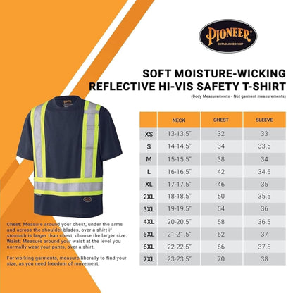 Pioneer High Vis Shirt for Men - Safety T-shirt - Class 1
