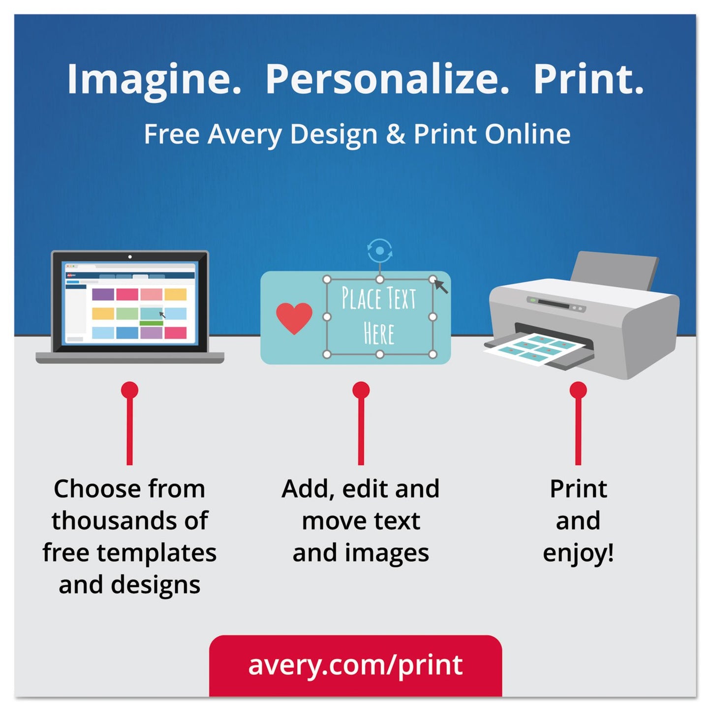 Avery Glossy White Round Labels, 2.5" Round Labels, for Laser/Inkjet Printers, Glossy White, 90 Labels/Pack, Permanent (22830) Made in Canada