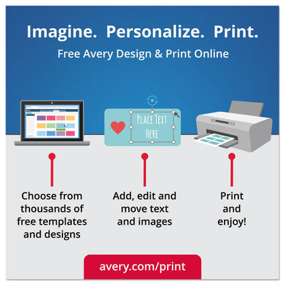 Avery Glossy White Round Labels, 2.5" Round Labels, for Laser/Inkjet Printers, Glossy White, 90 Labels/Pack, Permanent (22830) Made in Canada