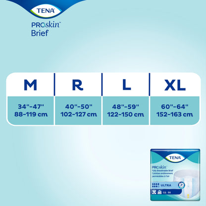 TENA Adult Incontinence, Discrete Disposable, Briefs, Comfortable Fit, Ultra Absorbency, Unisex, Large (L), 40 Count TENA