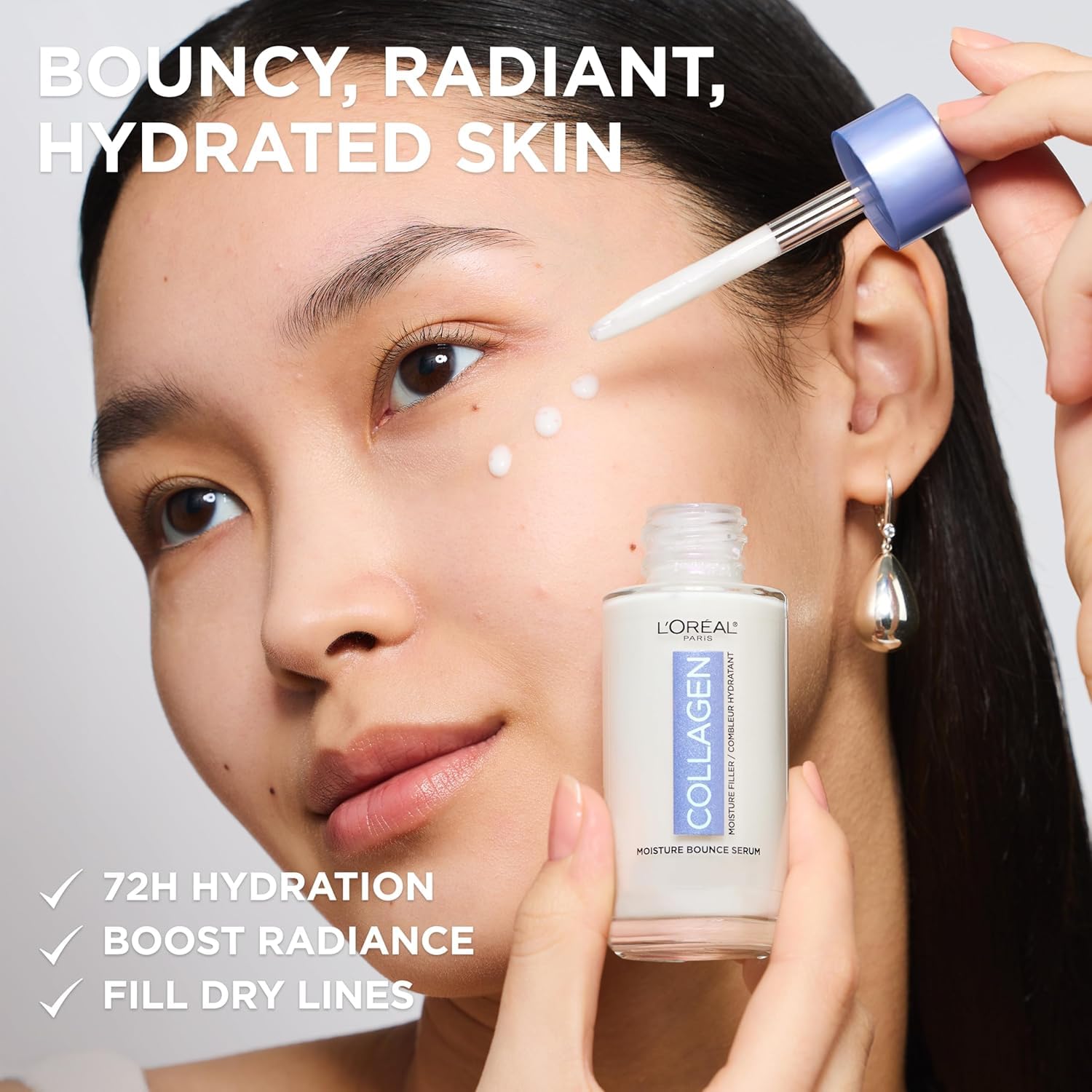 L'Oréal Paris Collagen Serum with Glycerin, Korean Skincare Inspired, Provides 72H Hydration & Glass Skin, Boosts Radiance for Balanced, Bouncy & Radiant Skin, 50ml L'Oreal Paris