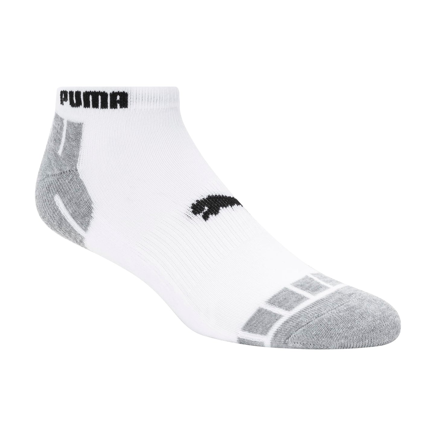 PUMA Men's 8 Pack Low Cut Socks, White/Black, 10-13