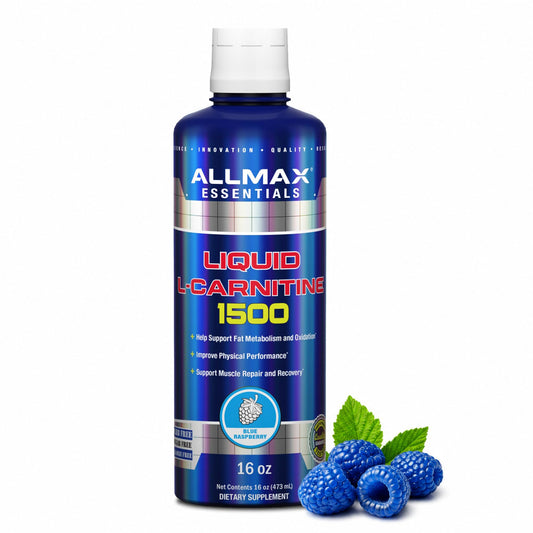ALLMAX Nutrition Liquid L-Carnitine 1500 Miligrams, Blue Raspberry, 16 oz (473 ml) - Available at All In One Marketplace Canada