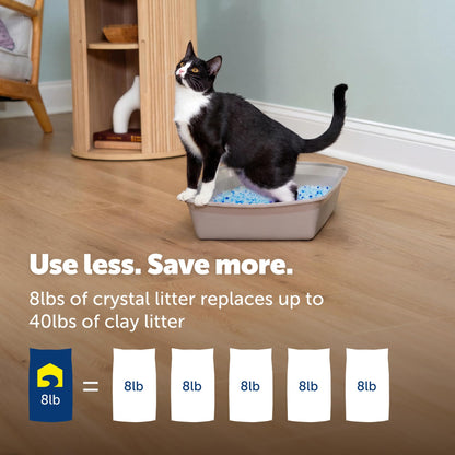 PetSafe ScoopFree Premium Fresh Crystal Cat Litter, 3-Pack – Lightly Scented Litter – Superior Odor Control – Low Tracking for Less Mess – Lasts Up to 6 Months, 24 lbs Total (3 Pack of 8 lb Bags)