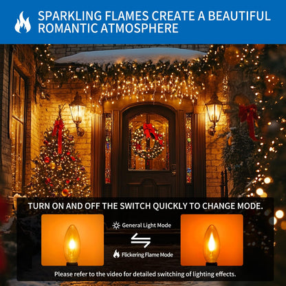 ANWIO Flicker Flame Light Bulbs E12 Base for Indoor & Outdoor Decor 2 Pack 🍁 All In One Marketplace Canada