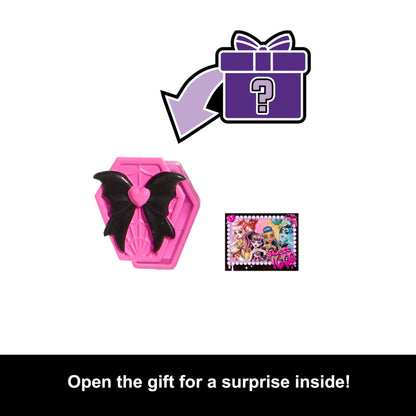 Monster High Scary Sweet Birthday Doll, Draculaura in Pink Party Dress with Themed Accessories Like Invite, Balloon, Gift, Fan and More Monster High