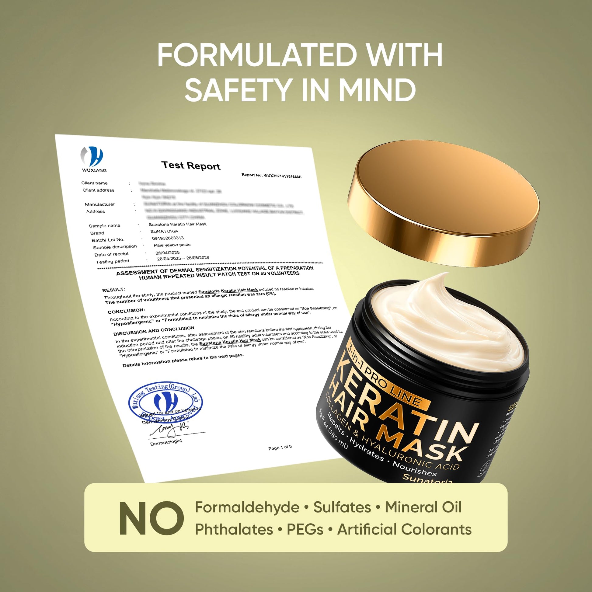 Keratin Hair Mask - Deep Conditioner for Dry, Damaged Hair — Hydrolyzed Keratin, Hyaluronic Acid, Argan Oil and Collagen - Sulfate-Free, Paraben-Free | 8.5 fl oz - Available at All In One Marketplace Canada