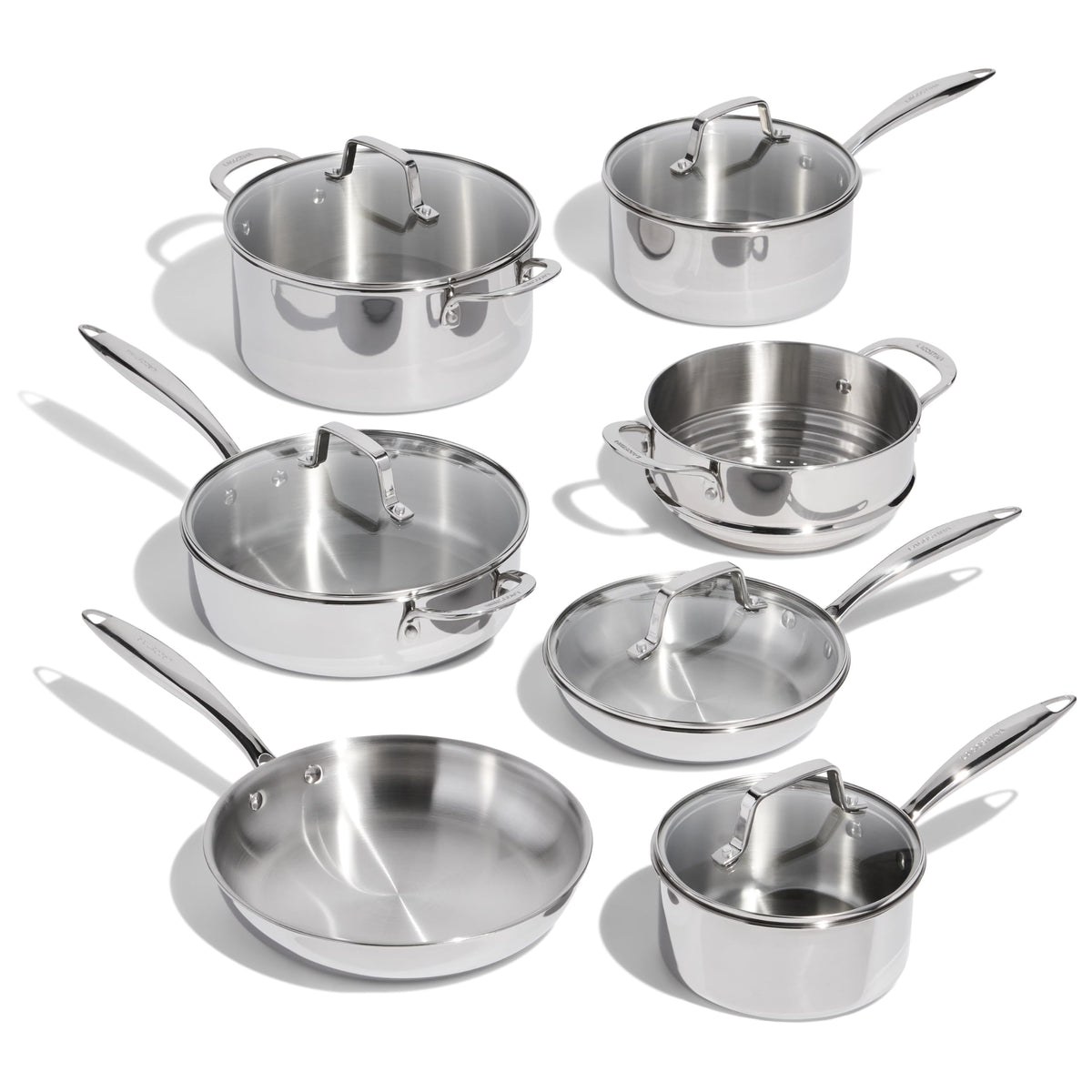 Lagostina Forte 3-Ply Clad 12-Pc Cookware Set, Stainless Steel Pots & Pans