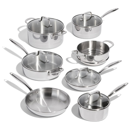 Lagostina Forte 3-Ply Clad 12-Pc Cookware Set, Stainless Steel Pots & Pans
