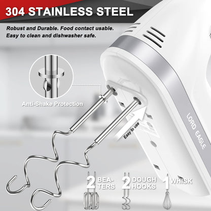 Lord Eagle Hand Mixer Electric Handheld 400W, 5-Speed Lightweight 🍁 All In One Marketplace Canada