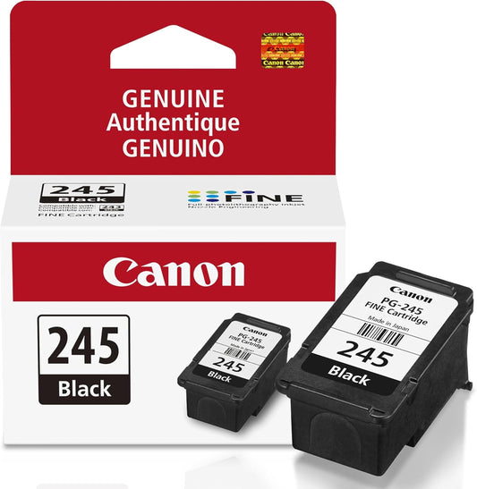Canon Genuine Ink Cartridges PG-245 Black (1 Count), Canon Printer Ink for PIXMA TR4520 / TS3120 / TS3220 Series Printers – Original Canon Ink for Crisp, Sharp Text