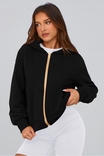 PRETTYGARDEN Hoodies for Women Zip Up Fleece Sweatshirt(Black,S) 🍁 All In One Marketplace Canada