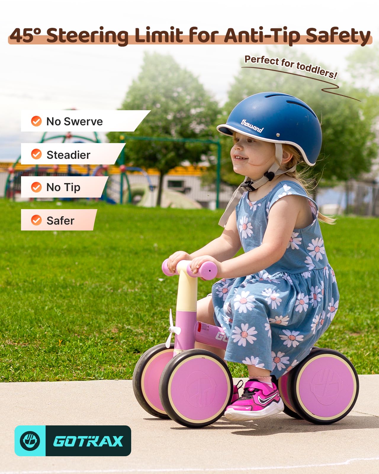 Gotrax Baby Balance Bike, 7" Silent Wheels, First Gift for Toddlers 1-2 Gotrax